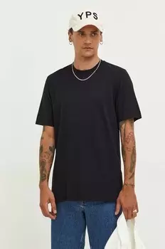 Хлопковая футболка Samsoe Samsoe, черный