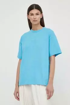 Хлопковая футболка Samsoe Samsoe, синий