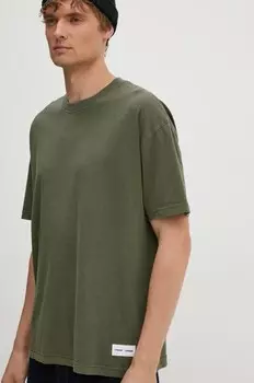 Хлопковая футболка Samsoe Samsoe, зеленый