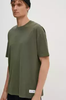 Хлопковая футболка Samsoe Samsoe, зеленый