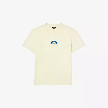Хлопковая футболка Sandro x Wrangler с вышитым логотипом Sandro, цвет naturels