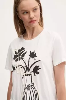 Хлопковая футболка SHADOW Desigual, белый