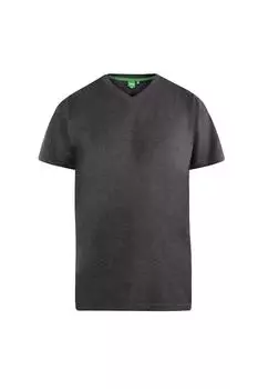 Хлопковая футболка Signature 2 King Size с V-образным вырезом Duke Clothing, серый