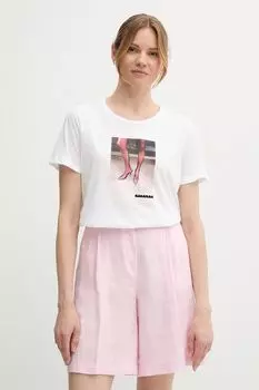 Хлопковая футболка Sisley, белый