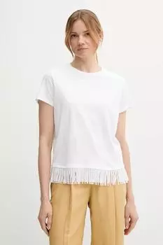 Хлопковая футболка Sisley, белый