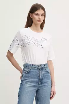 Хлопковая футболка Sisley, белый