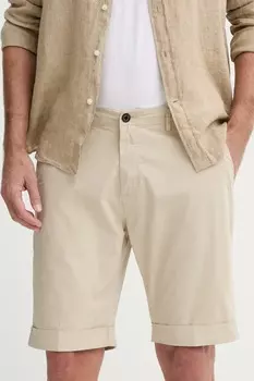 Хлопковая футболка Sisley, бежевый