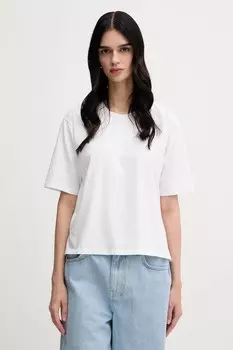 Хлопковая футболка Sisley, бежевый