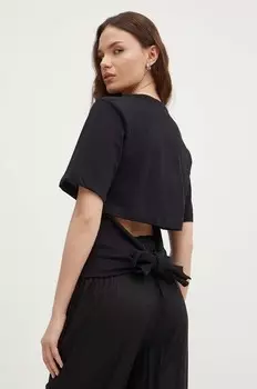 Хлопковая футболка Sisley, черный