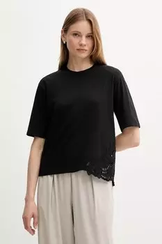 Хлопковая футболка Sisley, черный