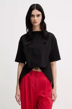 Хлопковая футболка Sisley, черный