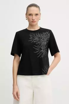 Хлопковая футболка Sisley, черный