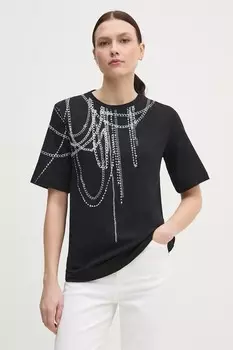 Хлопковая футболка Sisley, черный