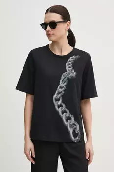 Хлопковая футболка Sisley, черный