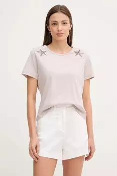 Хлопковая футболка Sisley, серый