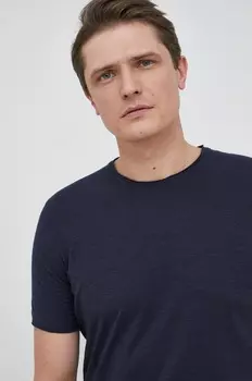 Хлопковая футболка Sisley, темно-синий