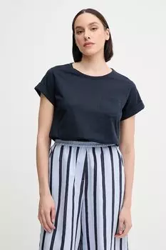 Хлопковая футболка Sisley, темно-синий