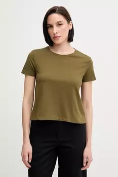 Хлопковая футболка Sisley, зеленый