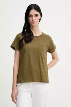 Хлопковая футболка Sisley, зеленый