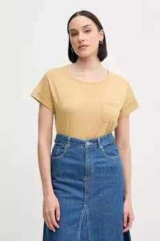 Хлопковая футболка Sisley, желтый