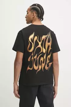 Хлопковая футболка Sixth June, черный