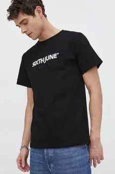 Хлопковая футболка Sixth June, черный