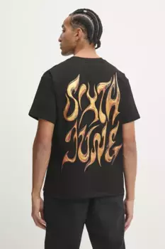 Хлопковая футболка Sixth June, черный