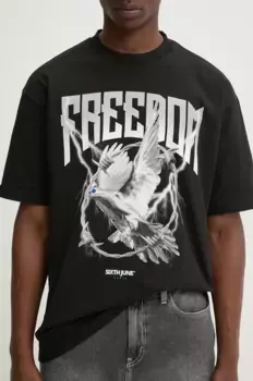 Хлопковая футболка Sixth June, черный