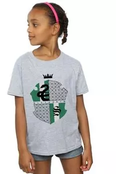 Хлопковая футболка со щитом Слизерина Harry Potter, серый