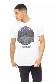 Хлопковая футболка со шлемом TOP GUN, белый