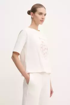 Хлопковая футболка со стразами Guess, розовый