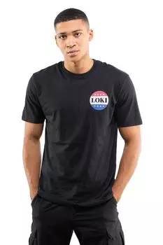 Хлопковая футболка со значком Loki Voters Badge Marvel, черный
