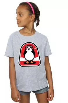 Хлопковая футболка со значком «Последний джедай Поргс» Star Wars, серый