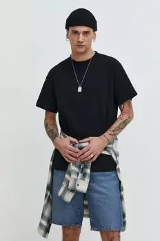 Хлопковая футболка Solid, черный