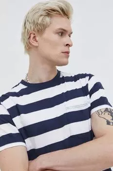 Хлопковая футболка Solid, темно-синий