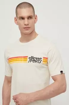 Хлопковая футболка Sorranta Ellesse, бежевый