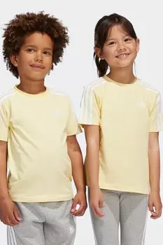 Хлопковая футболка Sportswear Essentials с 3 полосками Adidas, желтый