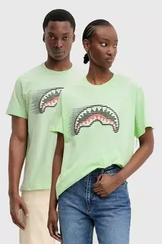 Хлопковая футболка Sprayground, зеленый