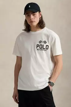 Хлопковая футболка Sscnclsm1 с коротким рукавом Polo Ralph Lauren, белый