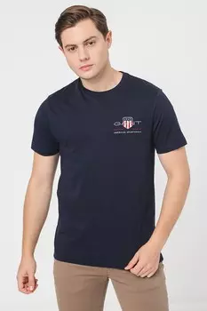 Хлопковая футболка стандартной посадки и логотипом Gant, синий