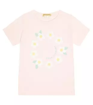 Хлопковая футболка Stella McCartney Kids, розовый