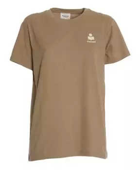 Хлопковая футболка, стильная футболка Isabel Marant toile, коричневый