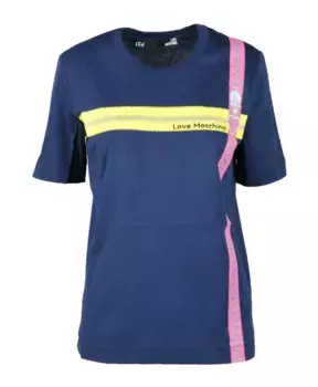 Хлопковая футболка стильного дизайна Love Moschino, синий