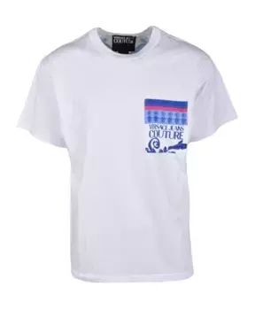 Хлопковая футболка стильного дизайна. Versace Jeans Couture, белый