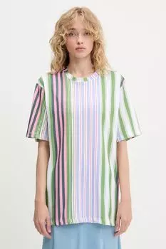 Хлопковая футболка Stine Goya, зеленый