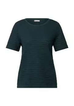 Хлопковая футболка Street One, зеленый