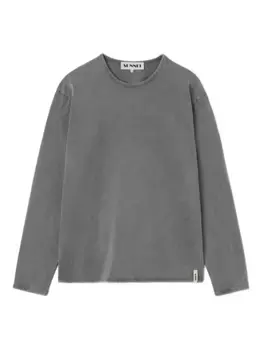 Хлопковая футболка Sunnei, серый