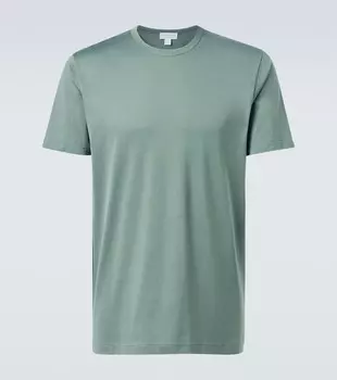 Хлопковая футболка Sunspel, Dusk Green
