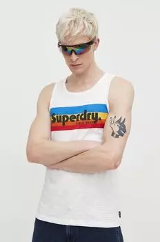 Хлопковая футболка Superdry, белый