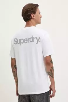 Хлопковая футболка Superdry, белый